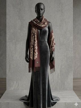 an embroidered cashmere pashmina wrap
shawl from Jordan
